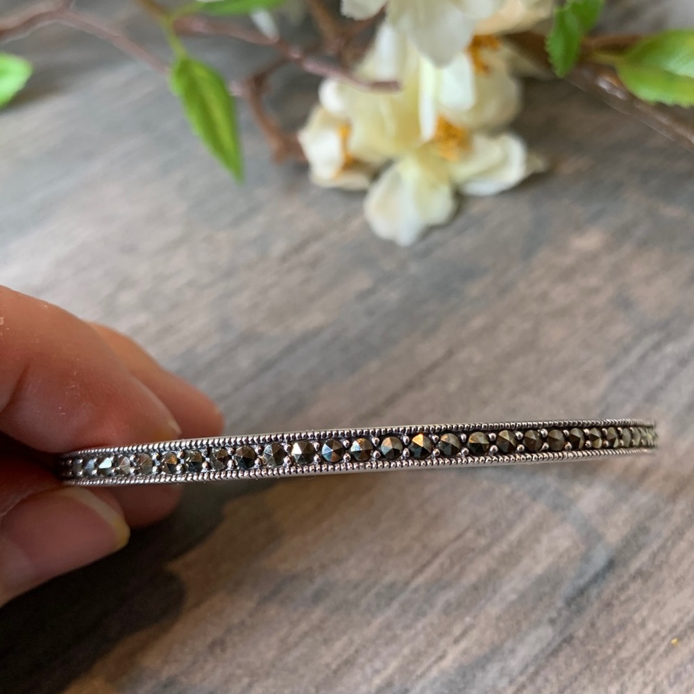 Judith Jack Vintage Marcasite Oval Hinge Bracelet